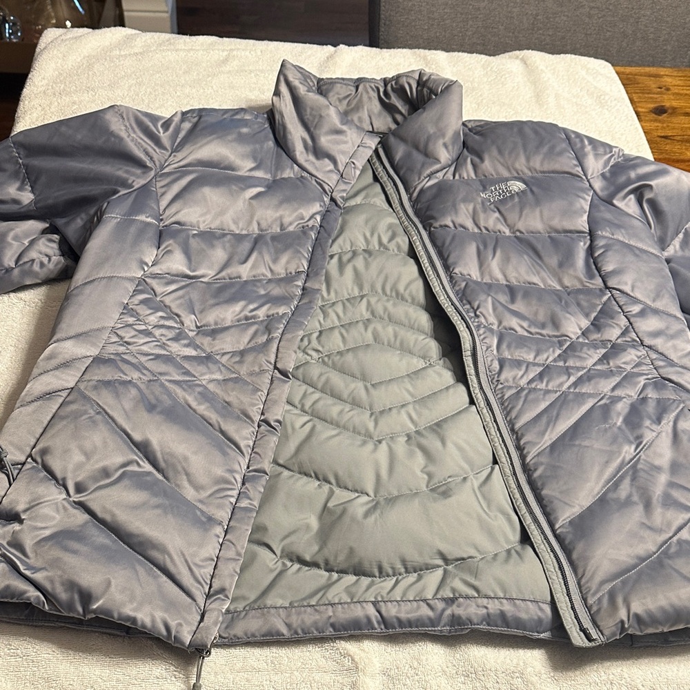 The North Face Silver Quilted Puffer Jacket